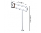 IBAMA Toilet Grab Bar, Safety 28-inch R Shape Frame Shower Rail for Disability Aid and Seniors on Home Bathroom and Hotel(Stainless Steel Coated With White Nylon)