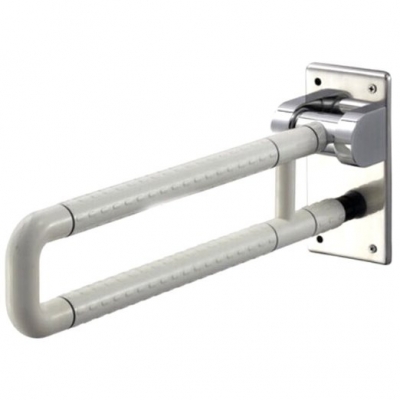 IBAMA Toilet Grab Bar, Safety 28-inch U Shape Frame Shower Rail for Disability Aid and Seniors on Home Bathroom and Hotel(Stainless Steel Coated with White Nylon)