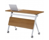 IBAMA Office Foldable Conference Training Table Desk 47.24x29.52 Inches with Wheels Casters for Home Work, Study