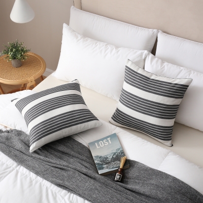 IBAMA Pillow Covers Pack Of 2 Cotton Soft Decorative Square Throw Pillow Covers, Home Decorations For Sofa Couch Bed Chair 18x18 Inch/45x45 Cm